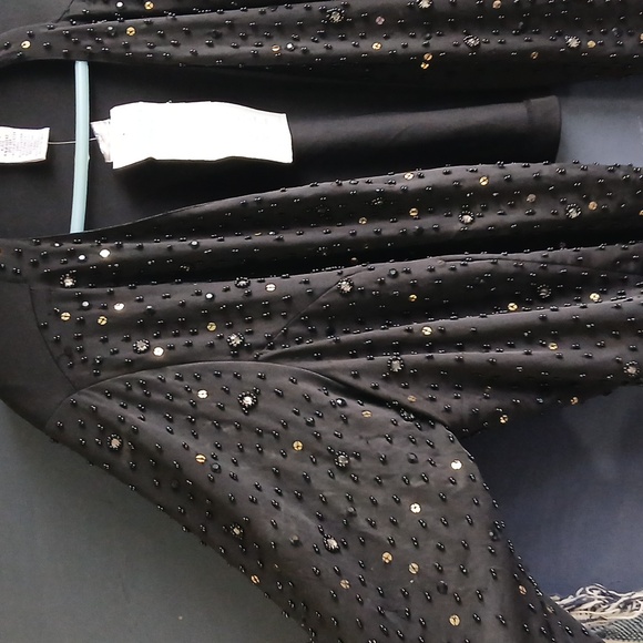 Roamans Black Sequin Women's Jacket Size 26W - Picture 2 of 7